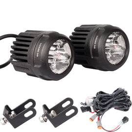 Round LED Light with Wiring Harness Kit-2Pack,80Watt 3Inch LED Spot Light for Trucks Atv Utv Motorcycle Fog ligths (80W Spot - Round 3inch)
